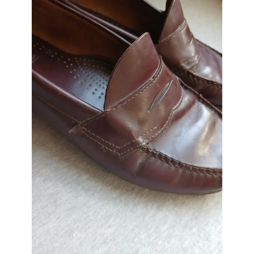Bass Weejuns Mens 10.5 D Leather Oxblood Loafers Casual Work Dress Slip On